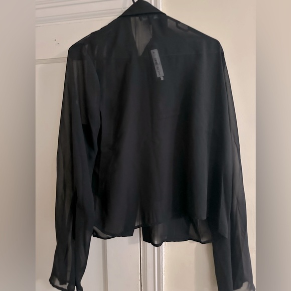 STEVE MADDEN MESH/SHEER BUTTON DOWN SHIRT - Picture 2 of 2